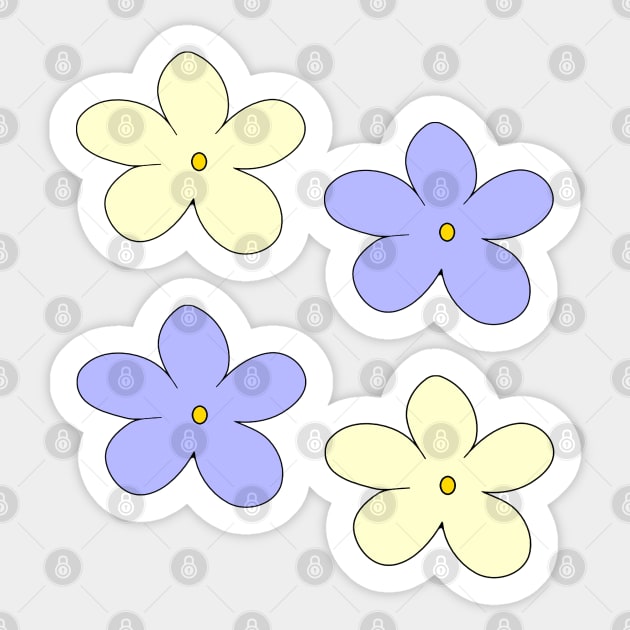 Hand drawn pastel color cartoon flowers Sticker by kimbo11